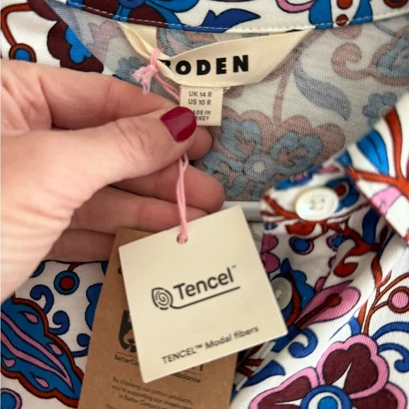 Boden Multicolor Floral Tencel Dress - Picture 2 of 2